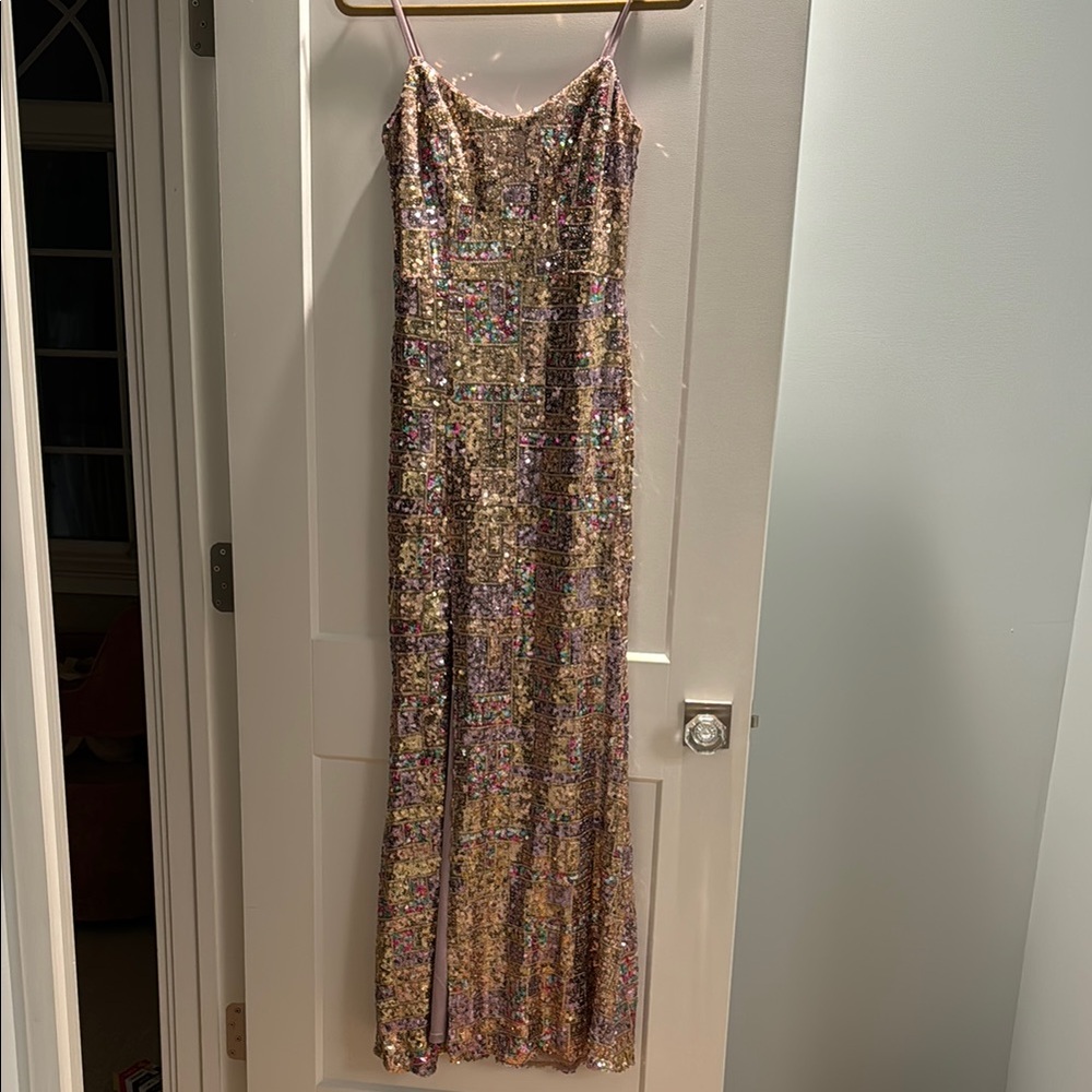 Elegant Multicolor Sequin Gown